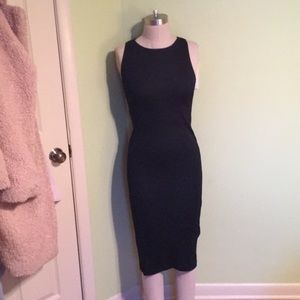 Black midi bodycon dress